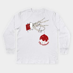 Skeleton Christmas Kids Long Sleeve T-Shirt